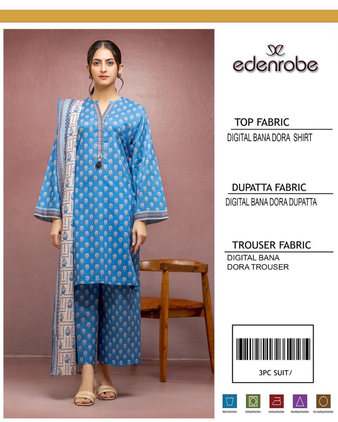 3 Pcs Women's Unstitched Printed Suit