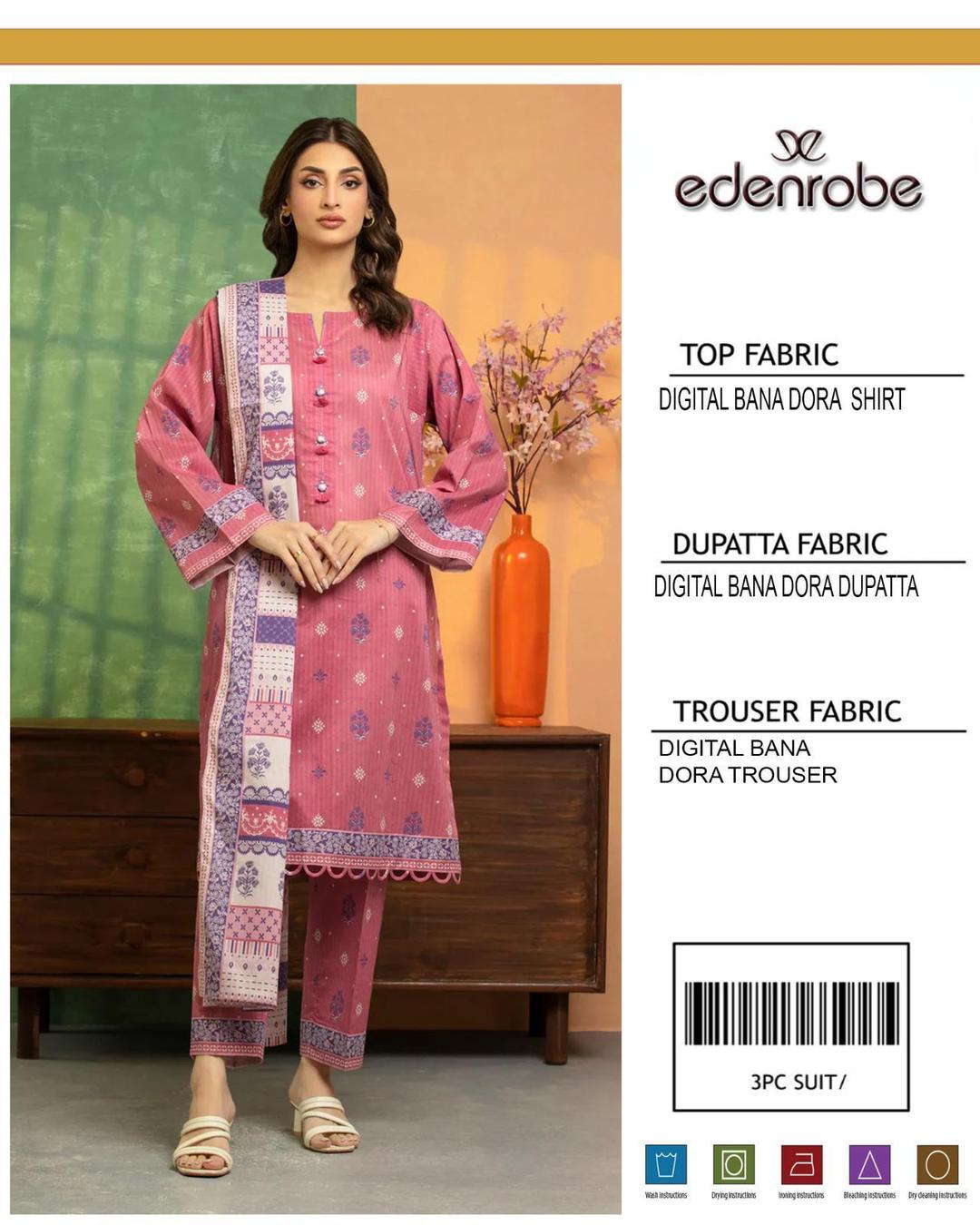 3 Pcs Women's Unstitched Printed Suit