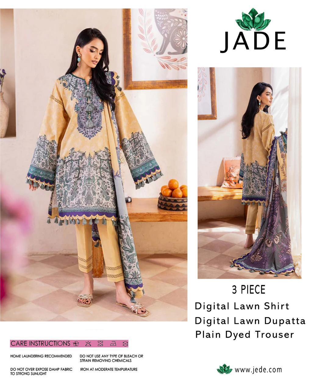 3 Pcs Women's Unstitched Printed Suit