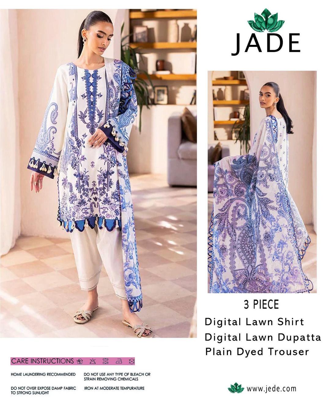 3 Pcs Women's Unstitched Printed Suit