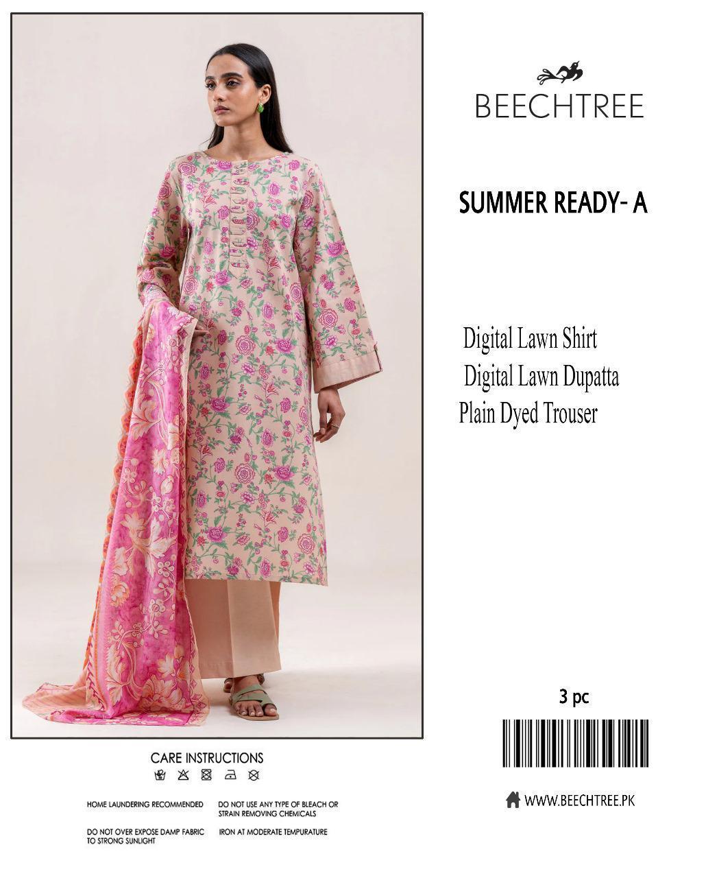 3 Pcs Women's Unstitched Printed Suit