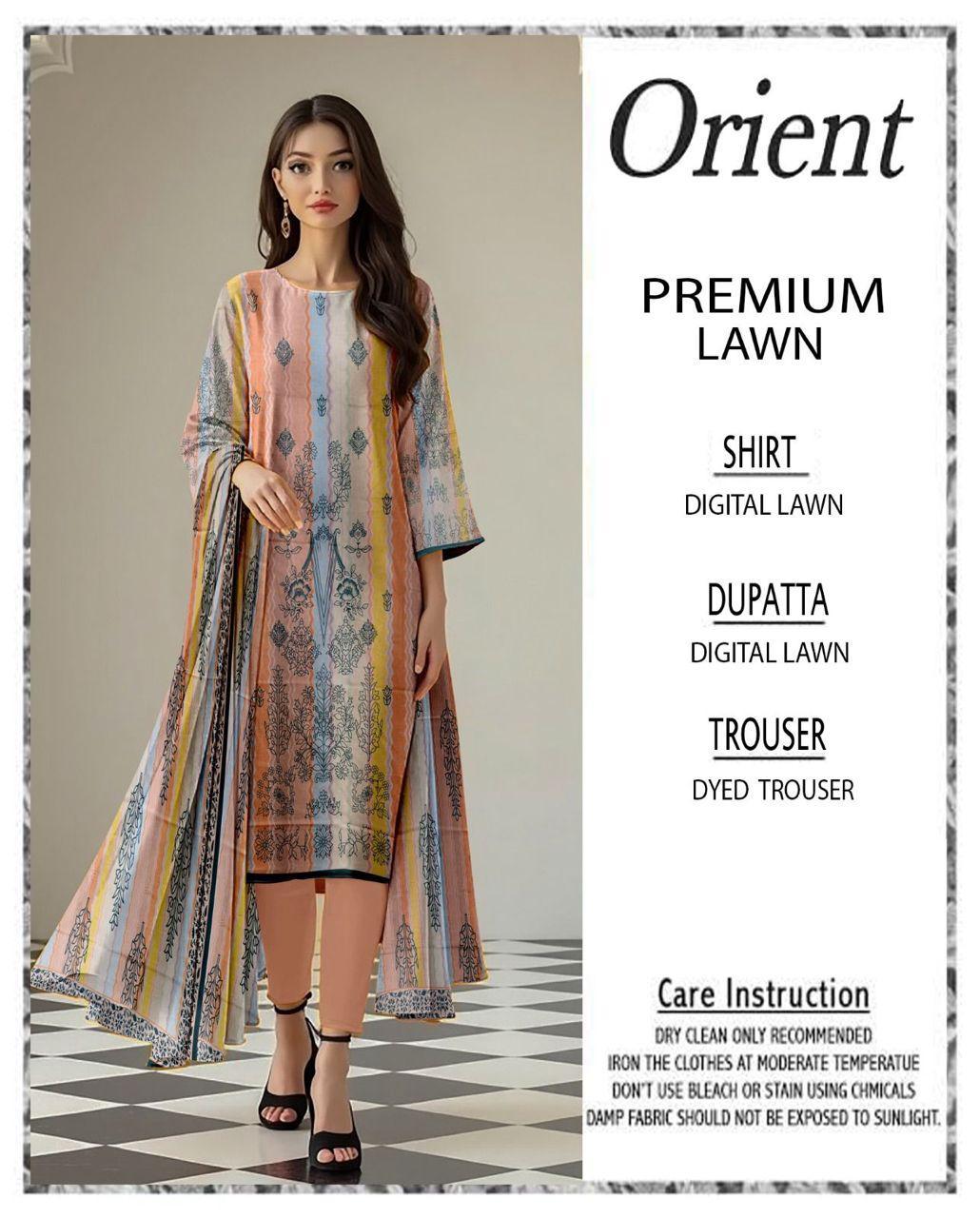 3 Pcs Women's Unstitched Printed Suit