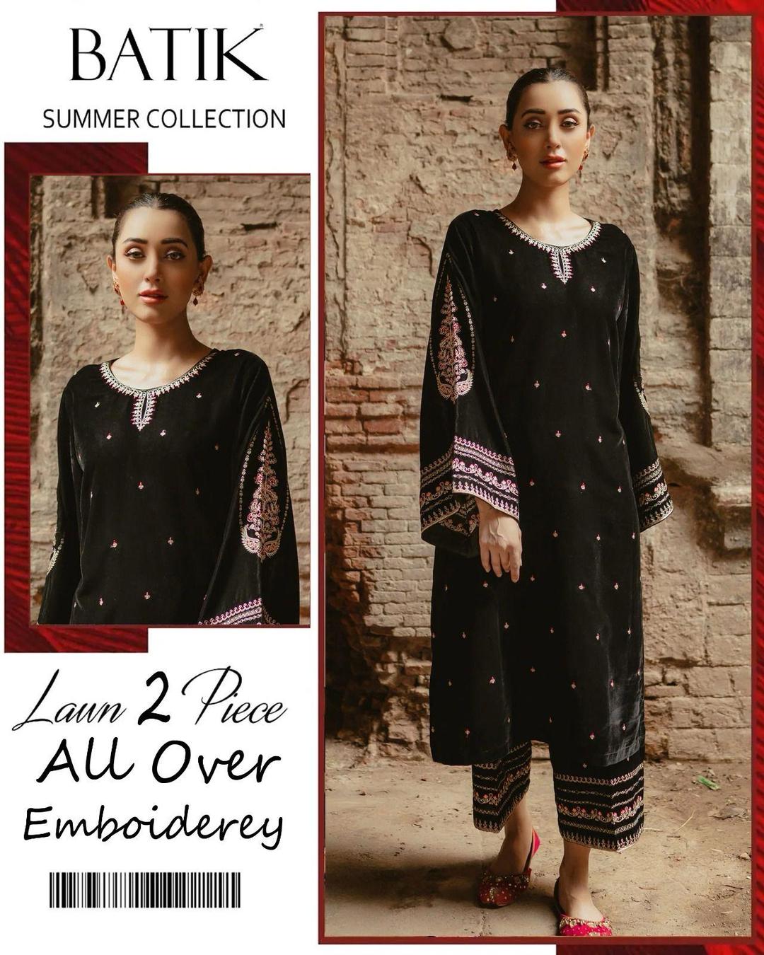 2 Pcs Women's Unstitched Embroidered Suit