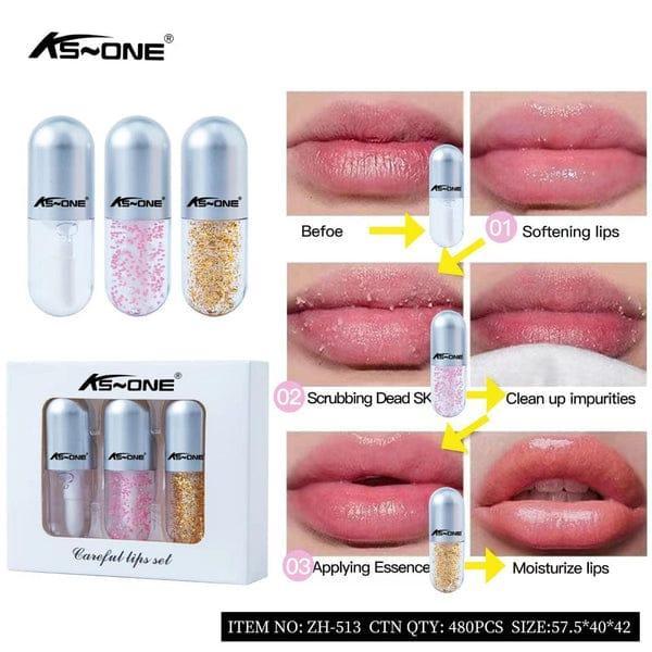 Glossy Finish Lip Oil - 3 Pcs Multicolor Lip Gloss Set