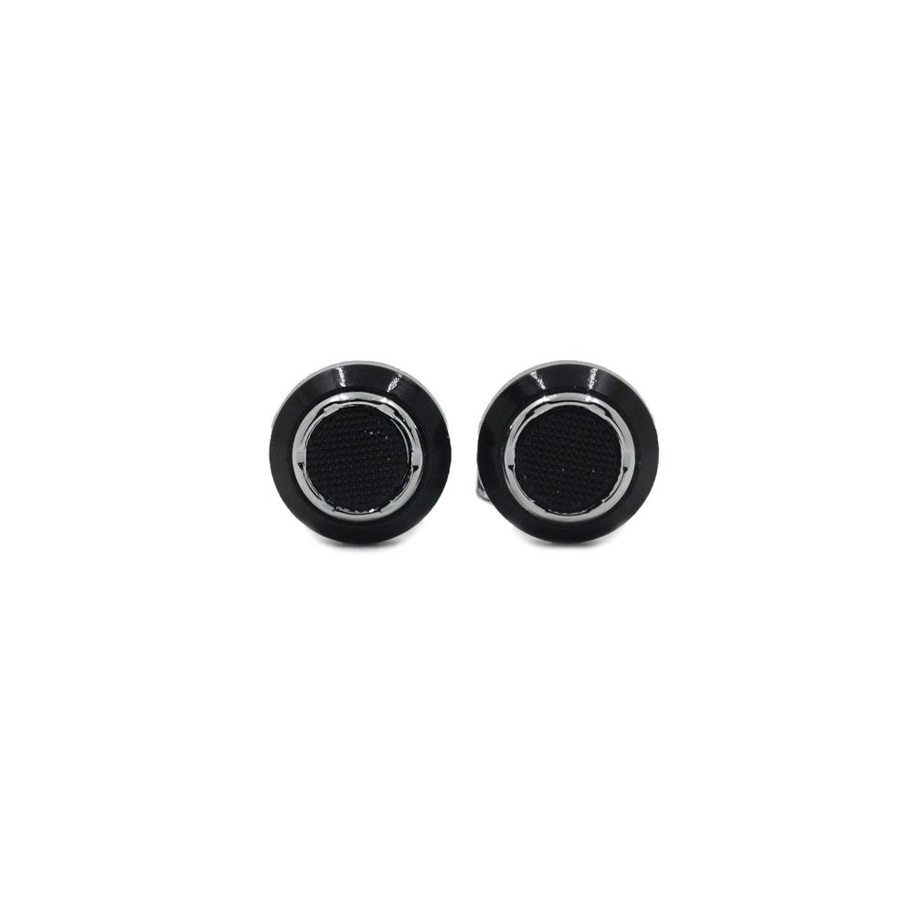 Cufflers Designer Circle Design Cufflinks - CU-4006, Black And Silver 