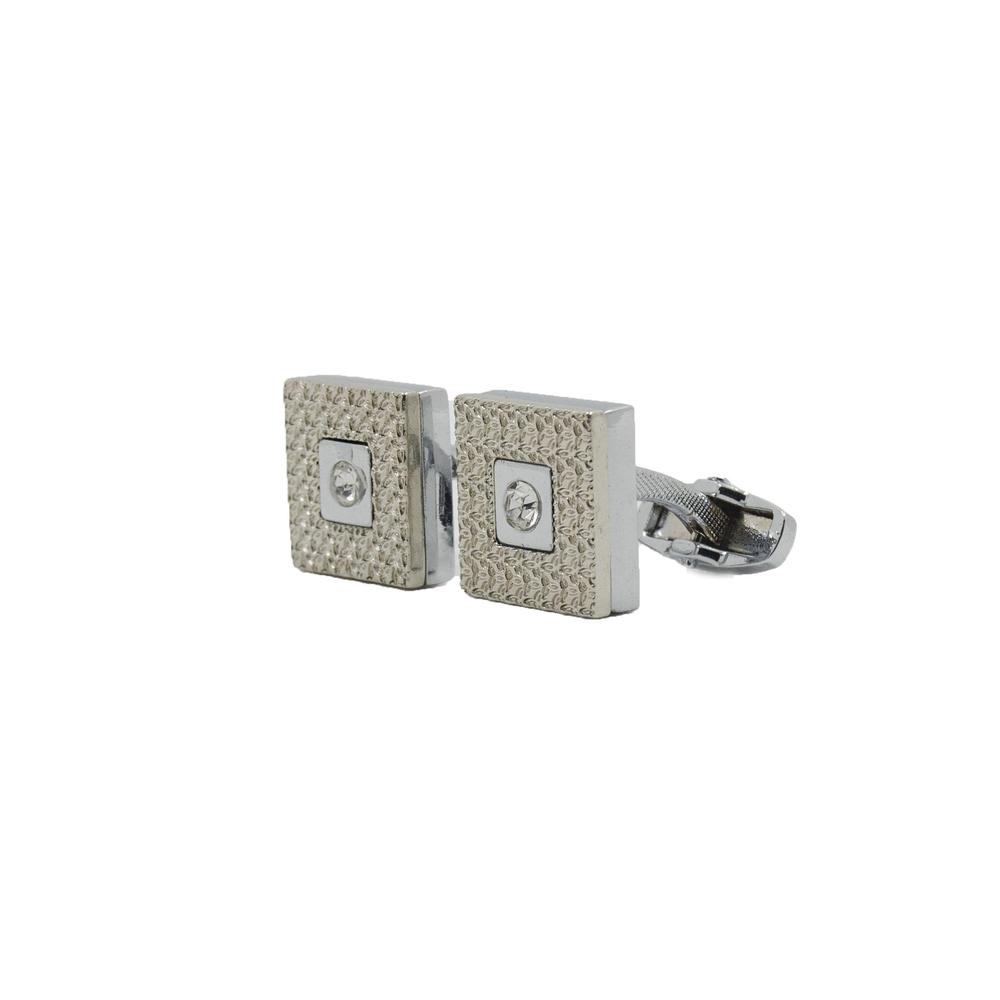 Cufflers Designer Cufflinks - CU-4009, Silver & White 