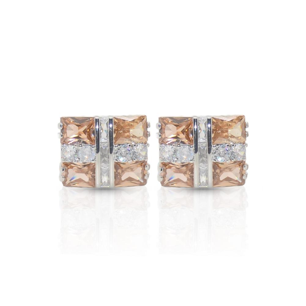 Cufflers Designer Cufflinks - CU-4025, Silver And Yellow