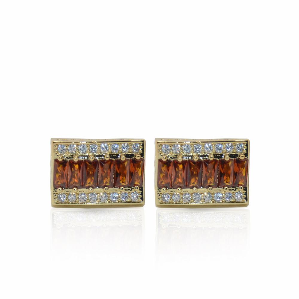 Cufflers Designer Rectangular Gemstone Cufflinks CU-4032 