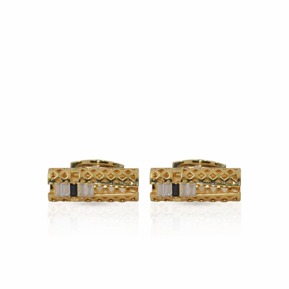 Cufflers Modern Gold Cylinder Shape Cufflinks CU-3010-C