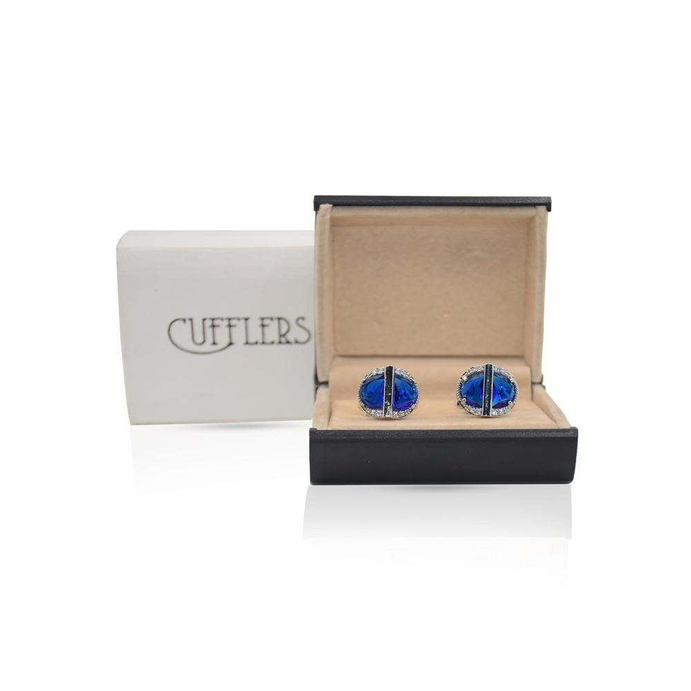 Cufflers Modern Silver Oval Cufflinks CU-3019 