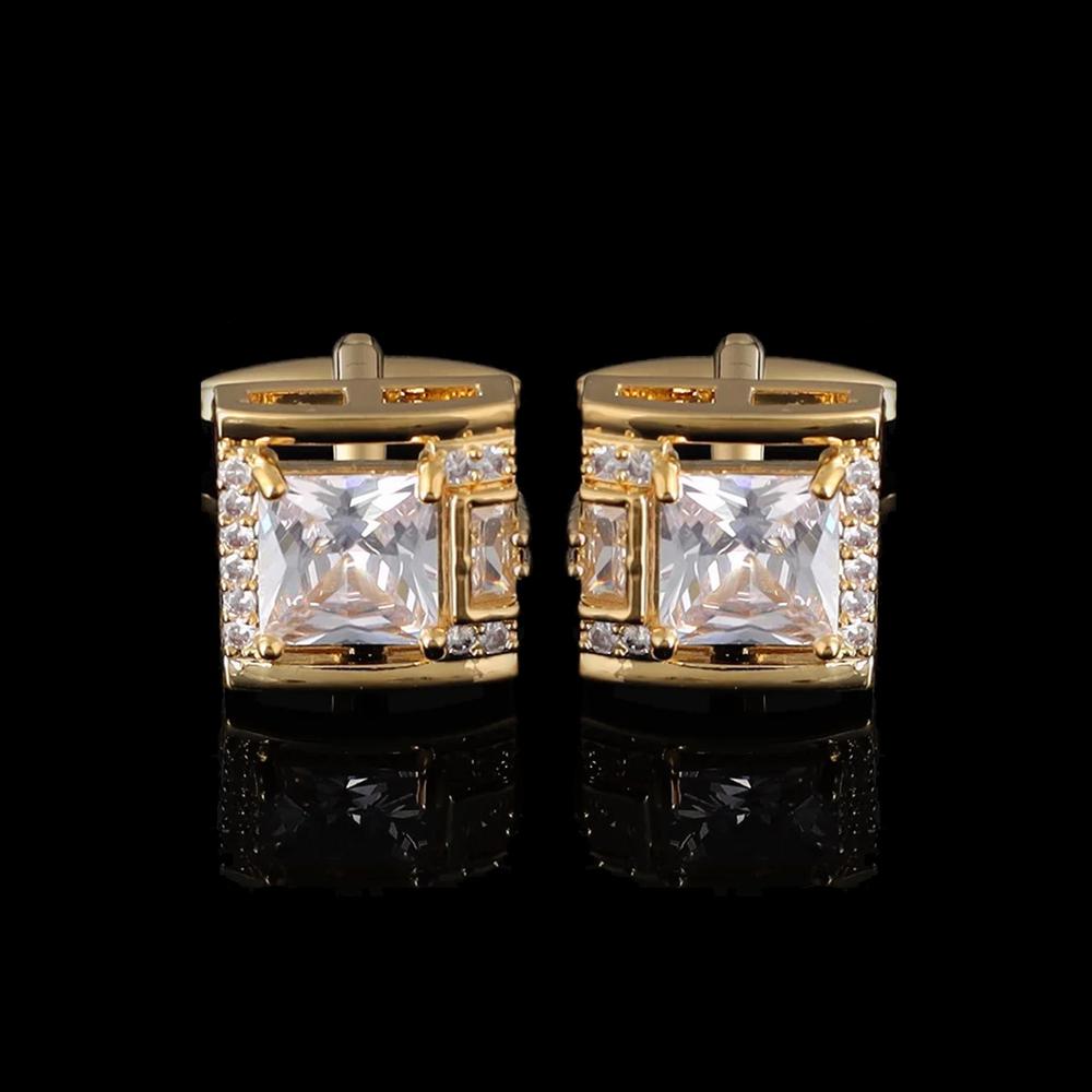 Cufflers Designer White Tough Square Cufflinks Bold & Stylish Free Gift Box - CU-3015-B