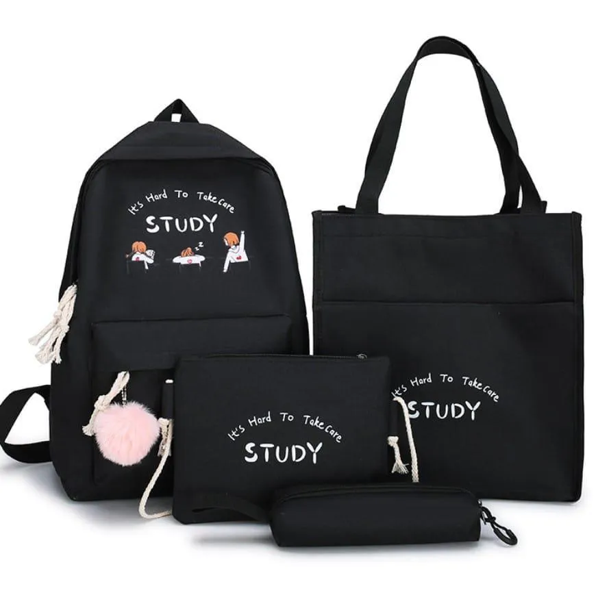 Multipurpose 4 Pcs Nylon Backpack Set - Stylish and Practical Carry Solutions