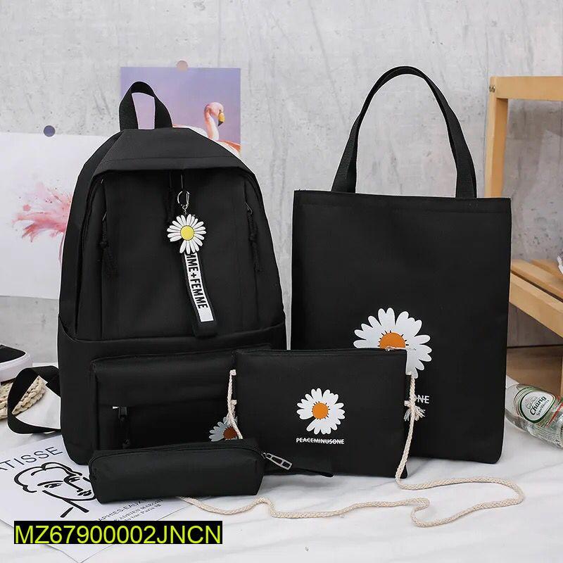 4 Pcs Nylon Backpack For Girls And Boys