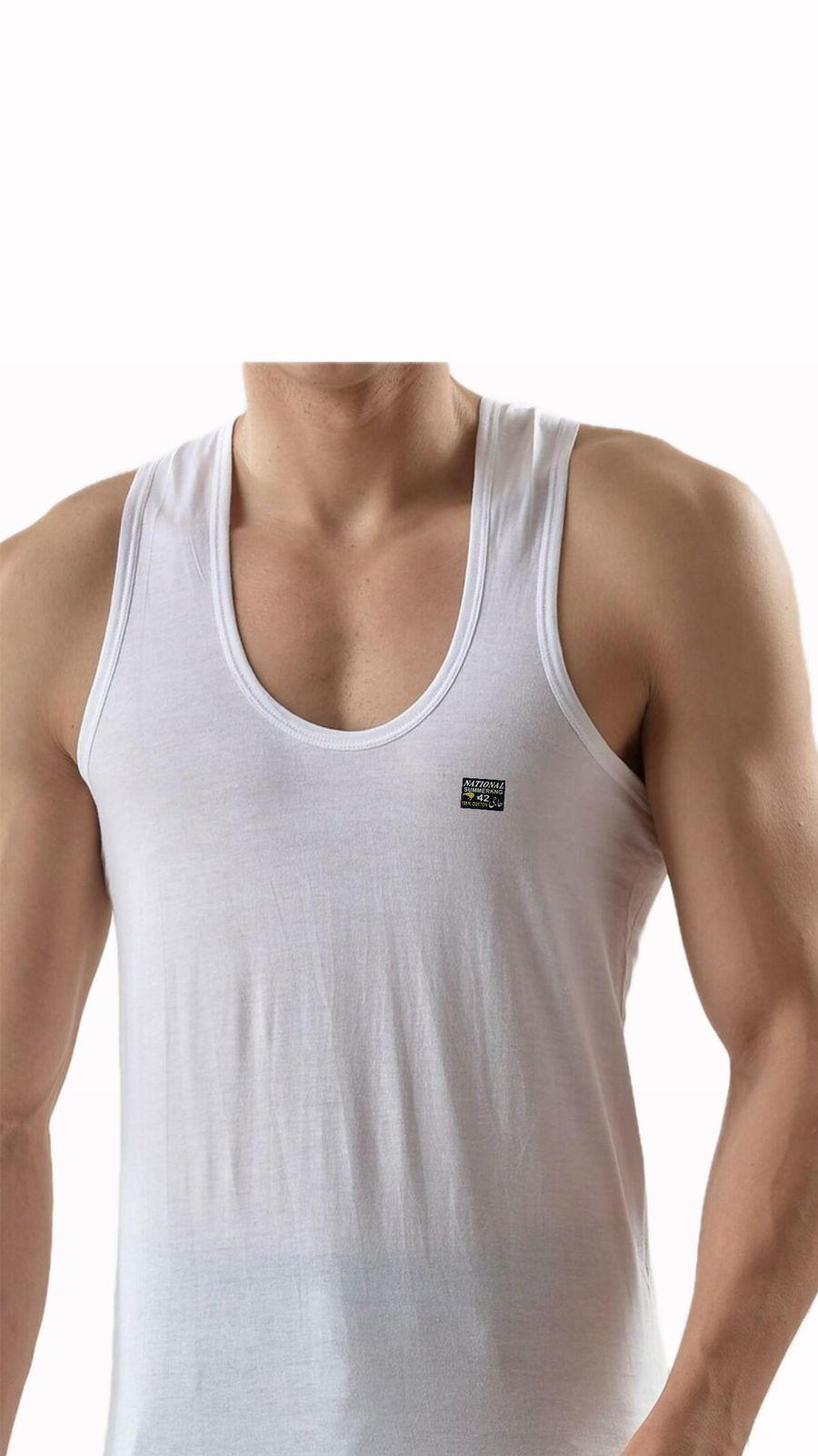 Men's Cotton Undershirt - Pack of 6 Comfortable White Tees
