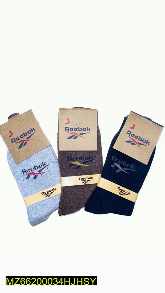 Men's Cotton Crew Plain Socks, Pack Of 3
