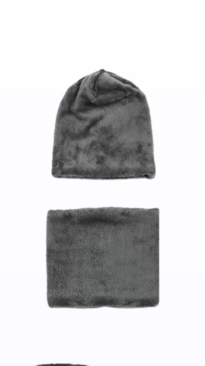 1 Pc Wool Beanie And Neck Warmer