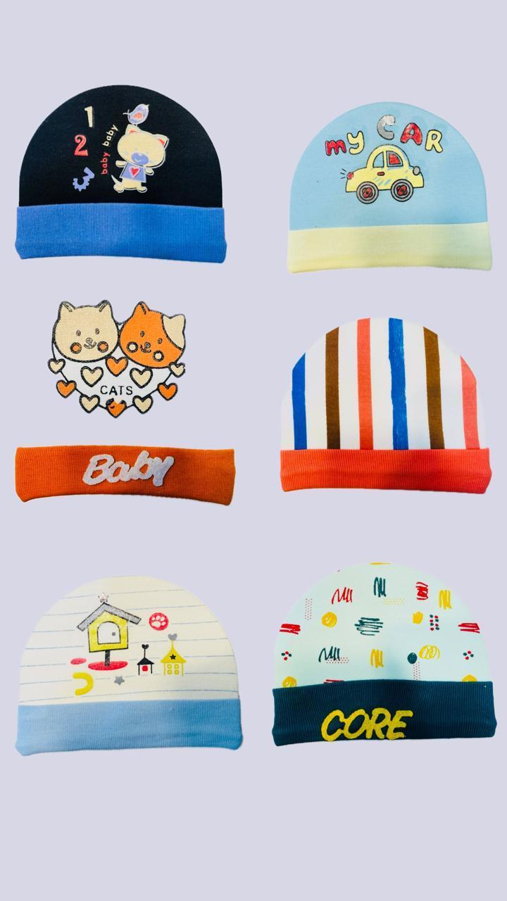 Colorful Cotton Caps - Pack of 3 Unisex Printed Caps