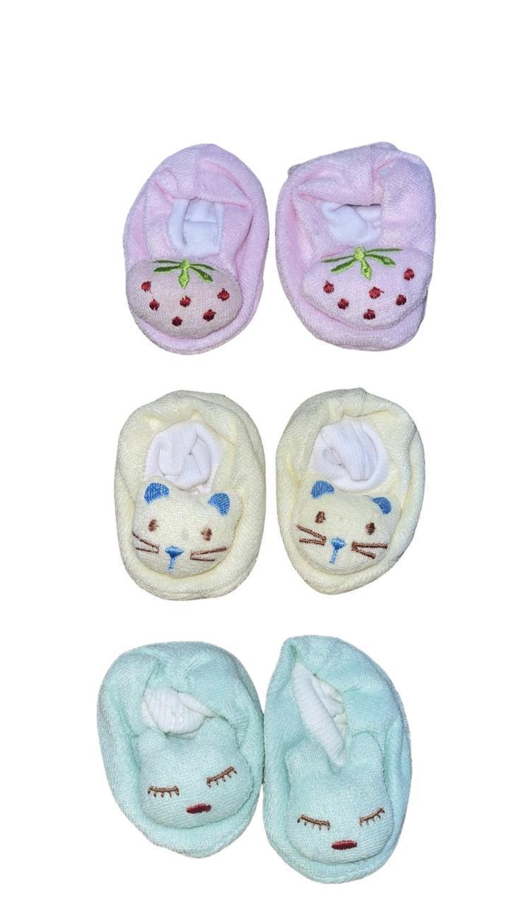 Baby Fleece Booties Pair, Pack Of 3