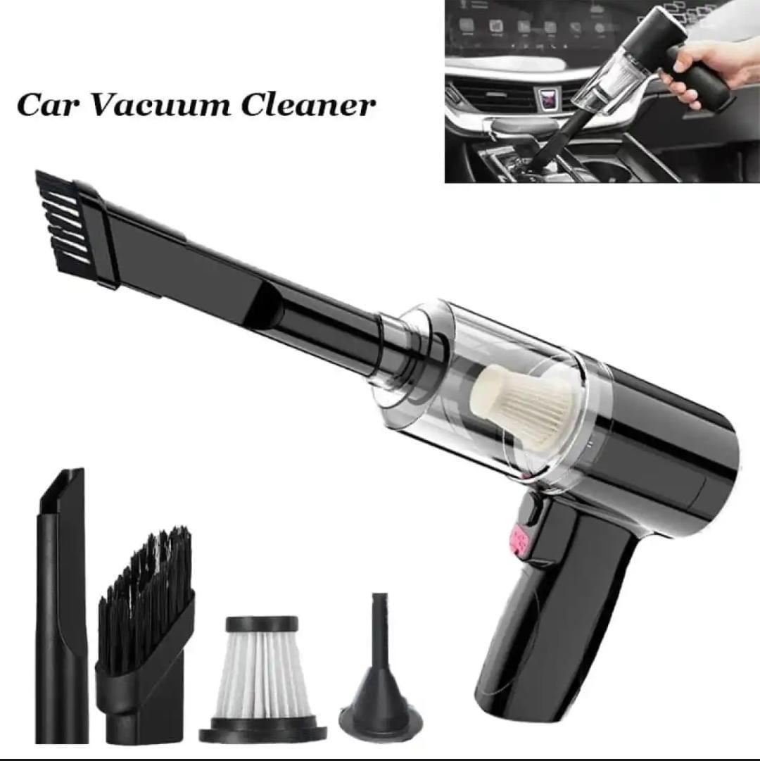 Multi-Functional Black Car Vacuum Cleaner with Brush and Filter Attachment - 1 Pc