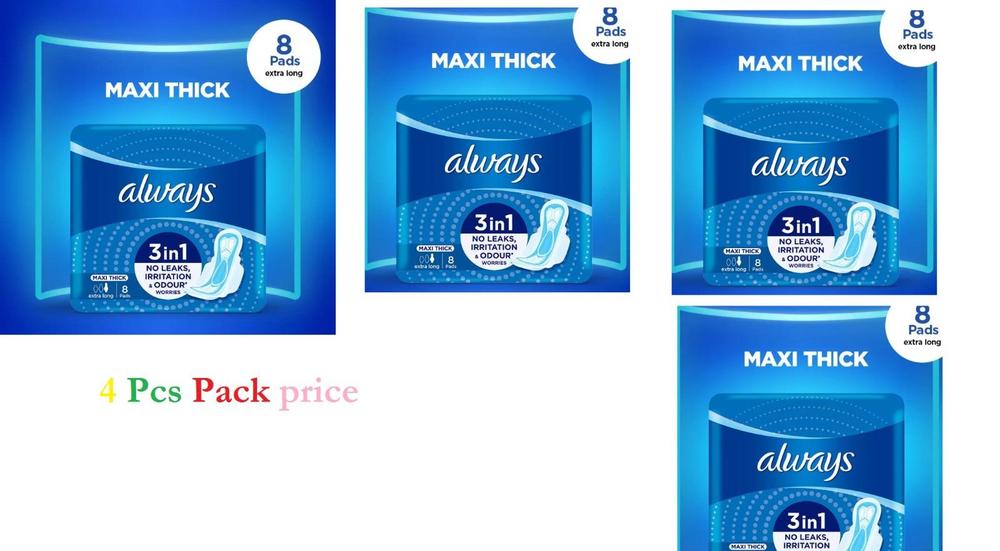 Breathable Maxi Thicks Sanitary Pads, Pack Of 4