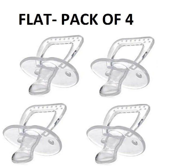 Premium Silicone Flat Pacifiers - 4 Pcs White
