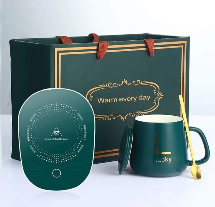 Elegant Ceramic Mug Set With Intelligent Heating And Spoon
