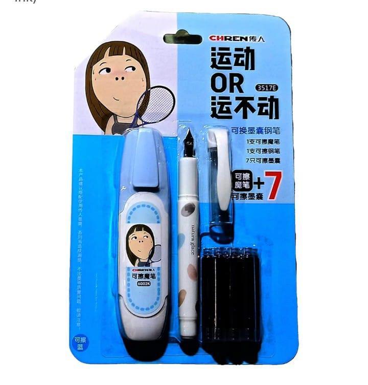 Lightweight Pen with 7 Cartridges – Effortlessly Erase Graphite Writing 