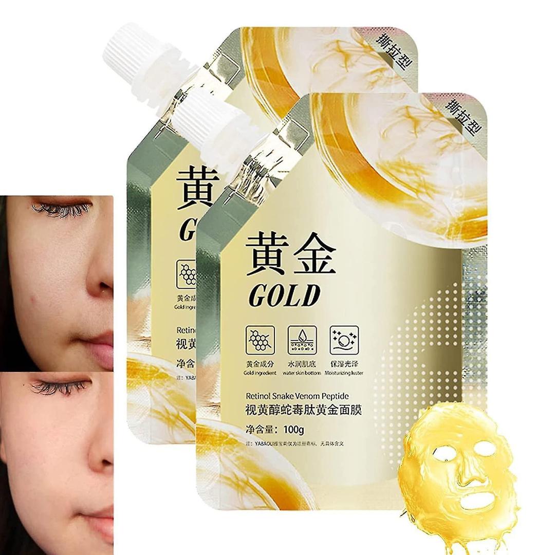 Golden Hydrating Peel-off Face Mask - Anti-Aging & Brightening - 2 Pcs