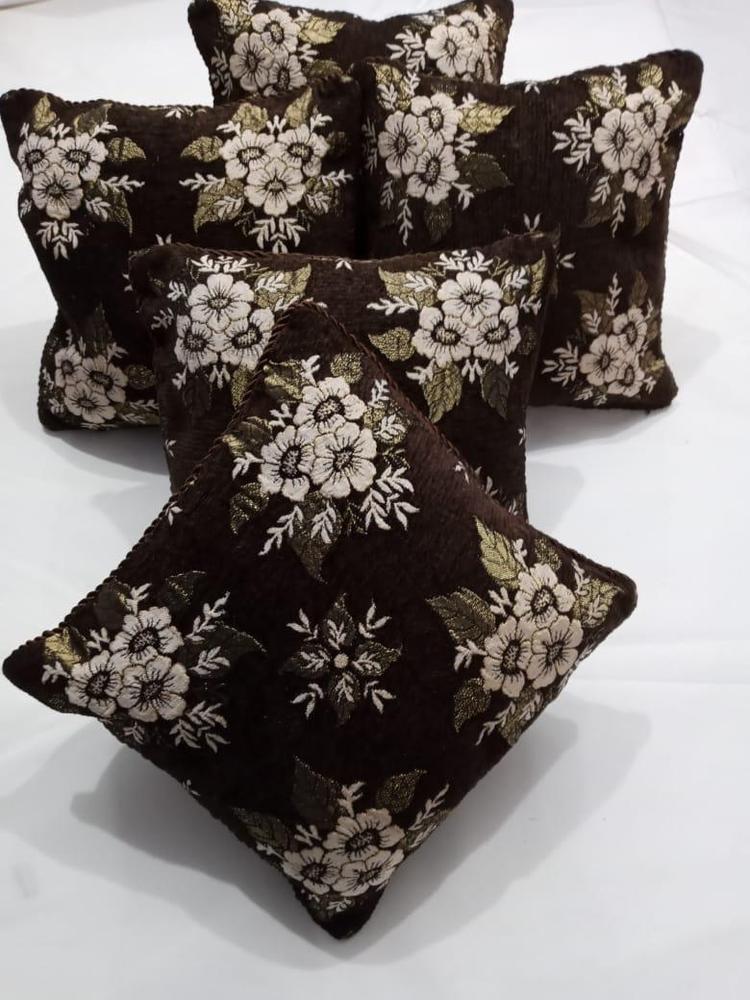 5 Pcs Velvet Jacquard Embroidered Cushion Covers