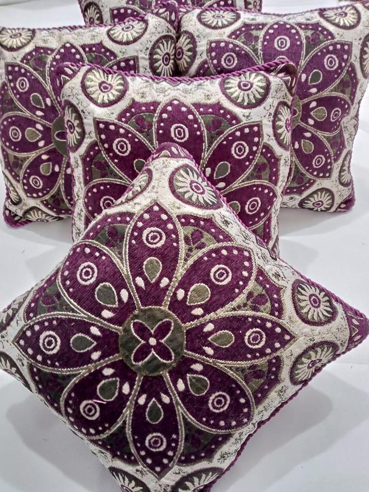 5 Pcs Velvet Jacquard Embroidered Cushion Covers