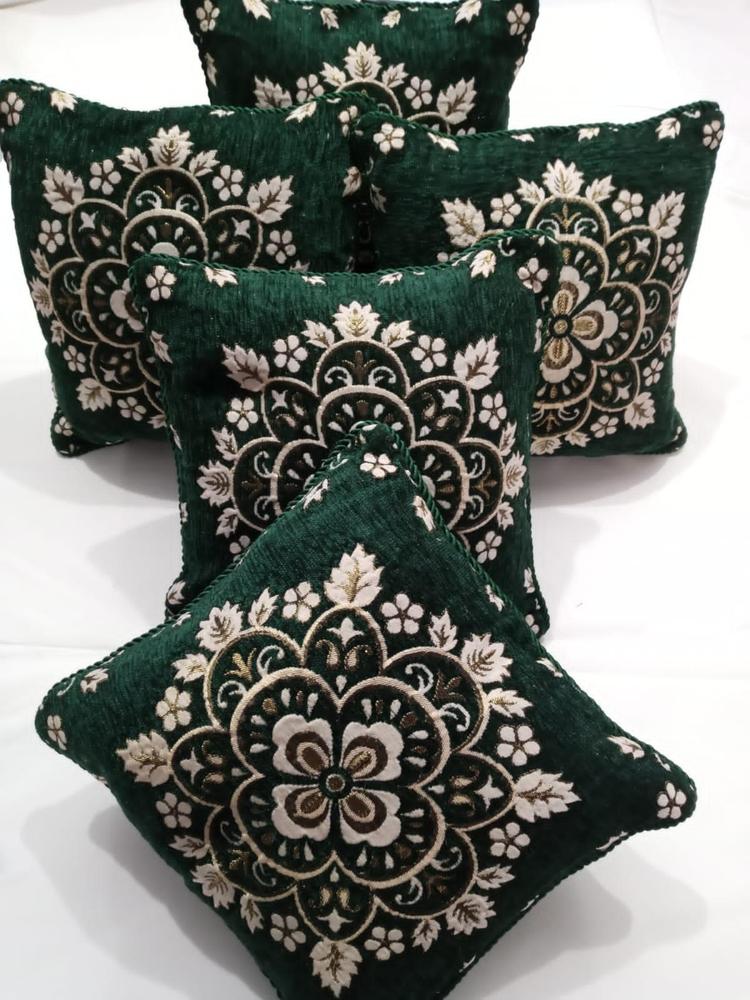 5 Pcs Velvet Jacquard Embroidered Cushion Covers