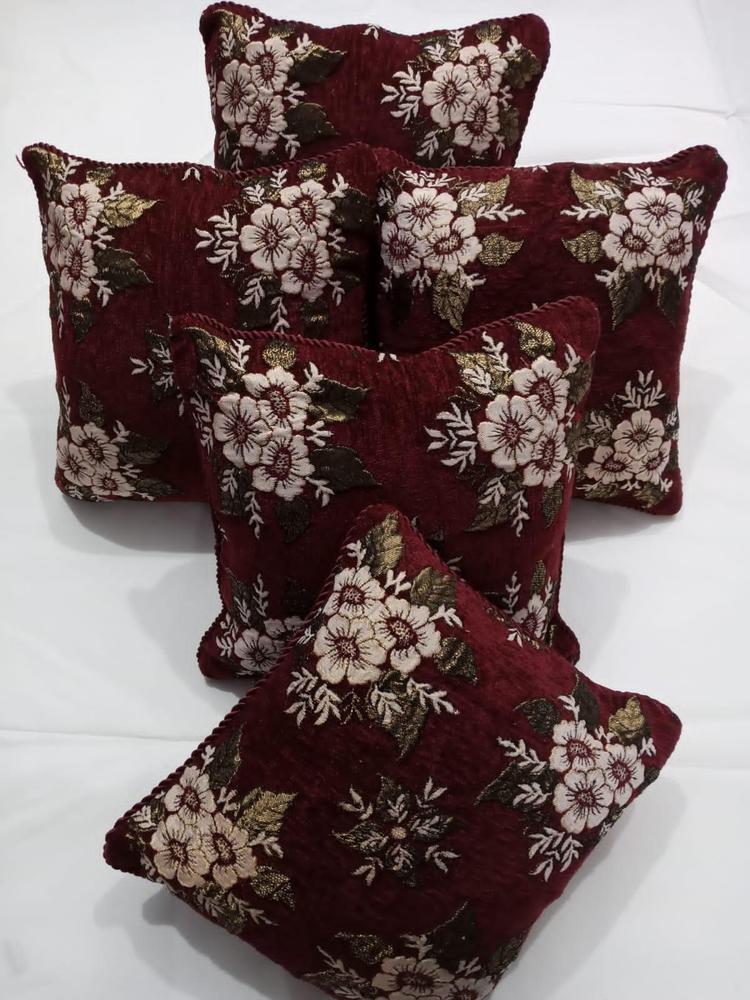 5 Pcs Velvet Jacquard Embroidered Cushion Covers