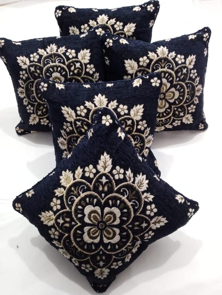 5 Pcs Velvet Jacquard Embroidered Cushion Covers