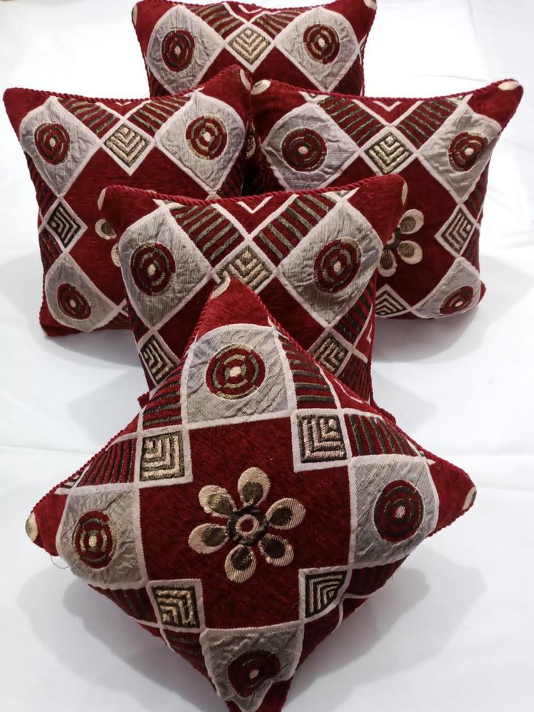 5 Pcs Velvet Jacquard Embroidered Cushion Covers