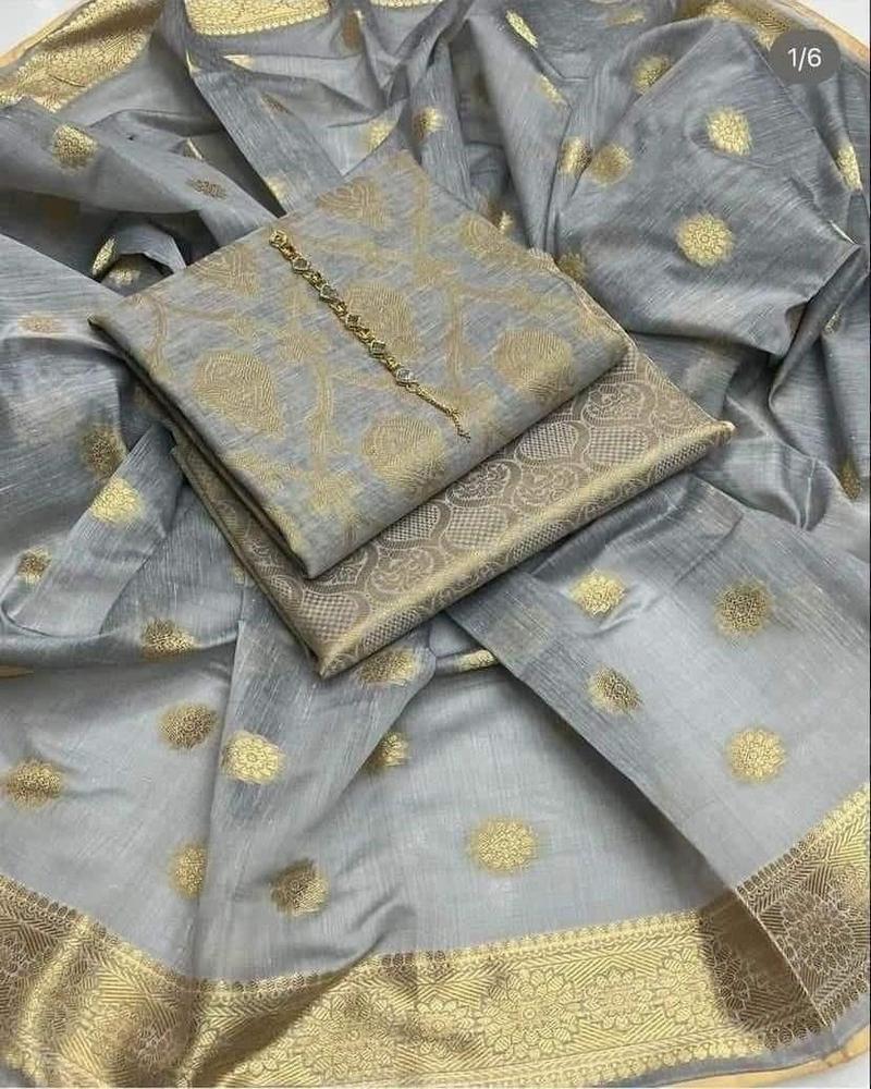 3 Pcs Women's Unstitched Jacquard Printed Suit