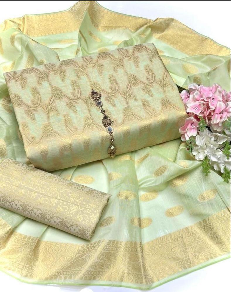 3 Pcs Women's Unstitched Jacquard Printed Suit