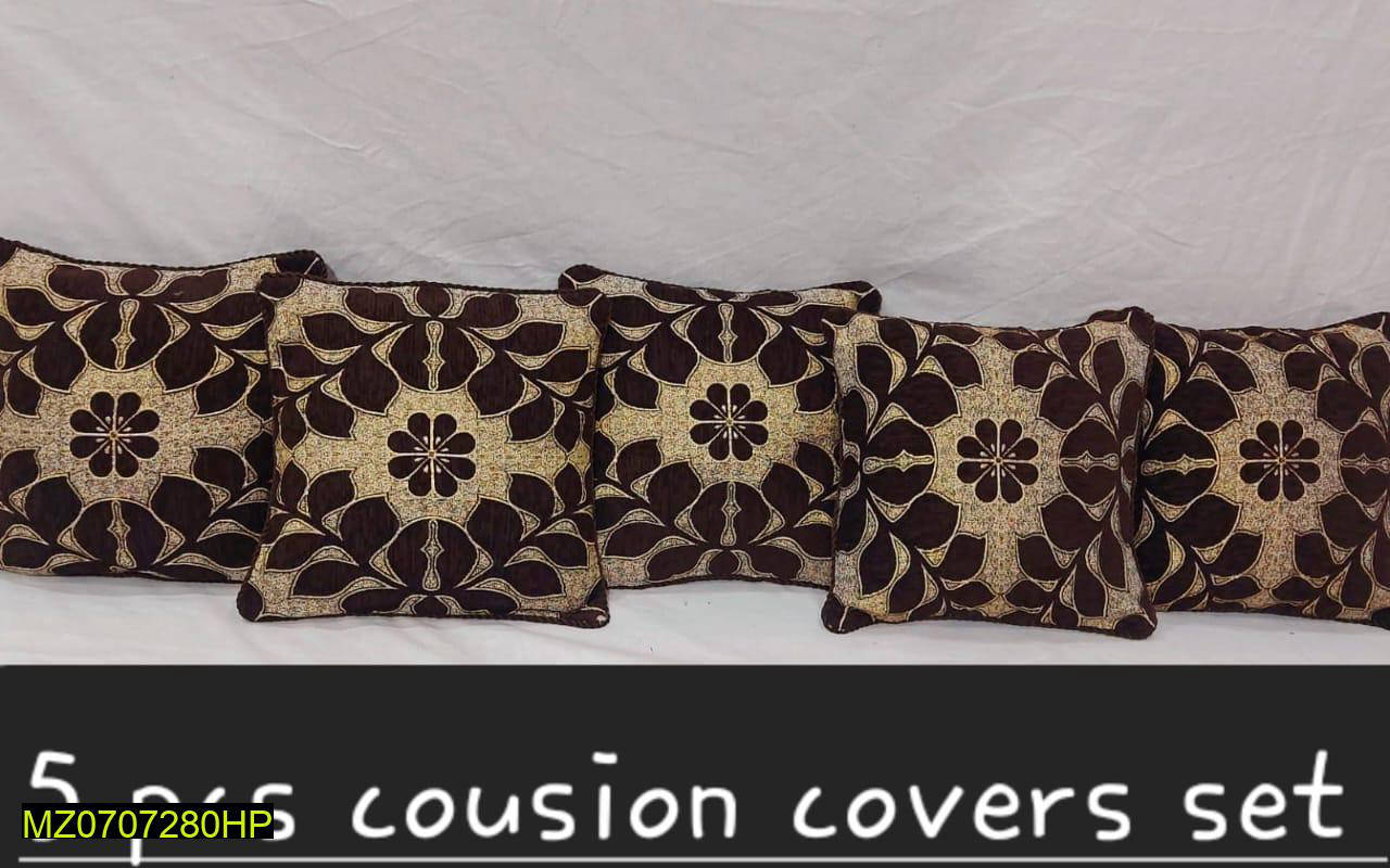 5 Pcs Velvet Jacquard Cushion Covers