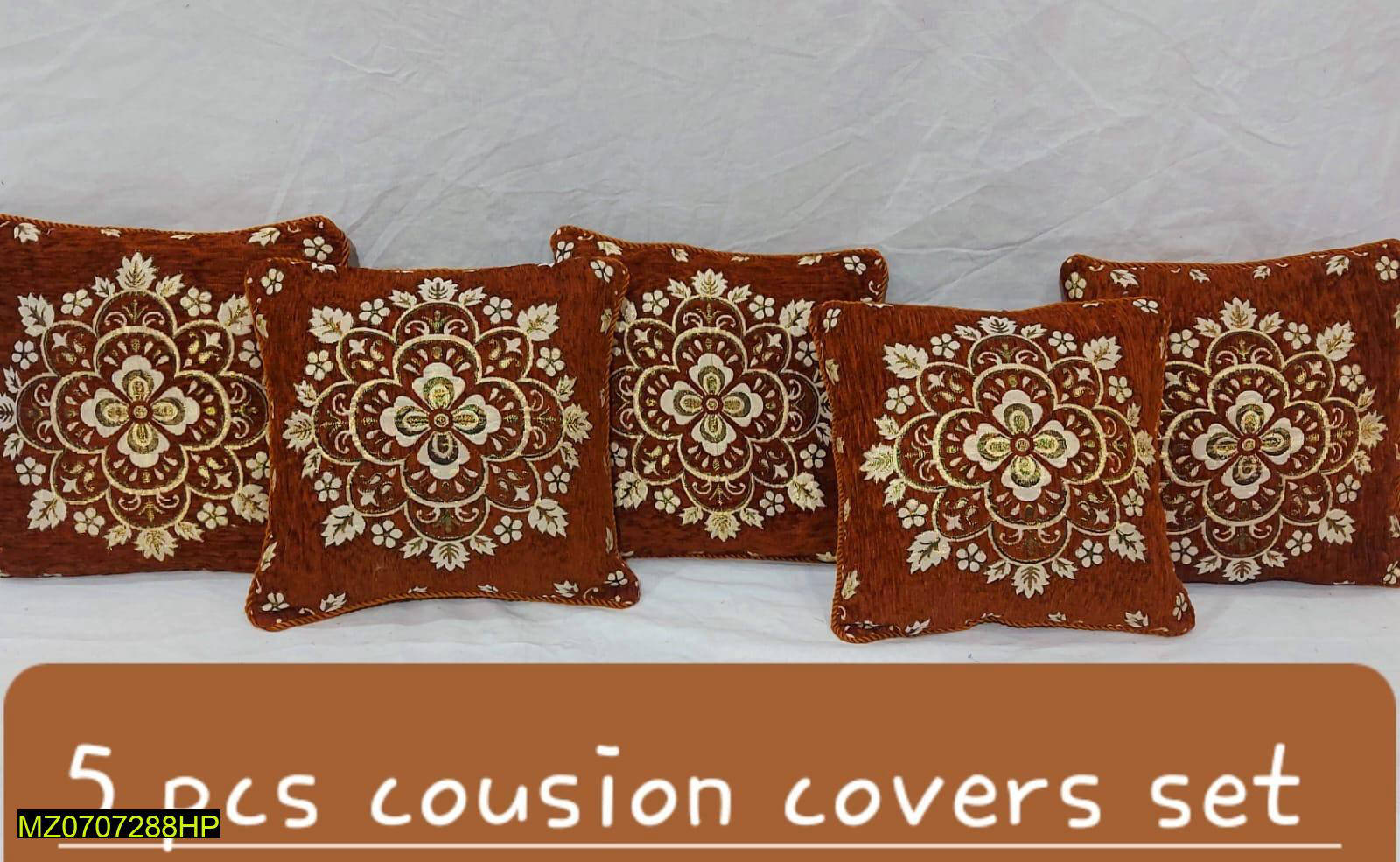 5 Pcs Velvet Jacquard Cushion Covers