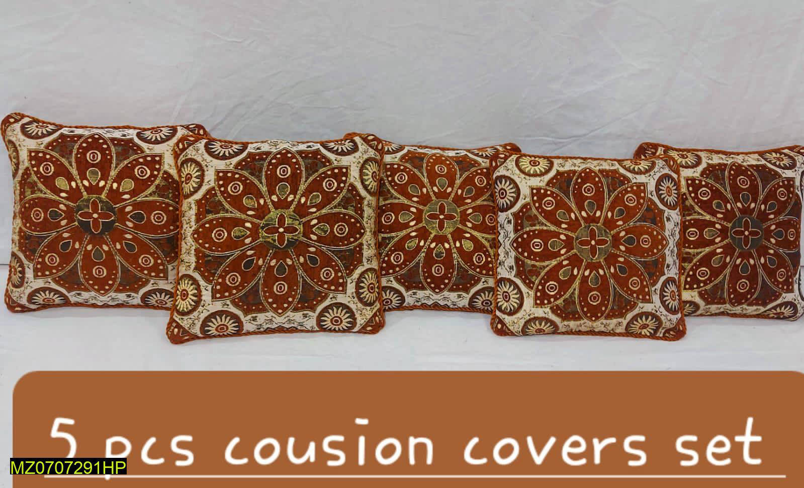 5 Pcs Velvet Jacquard Cushion Covers