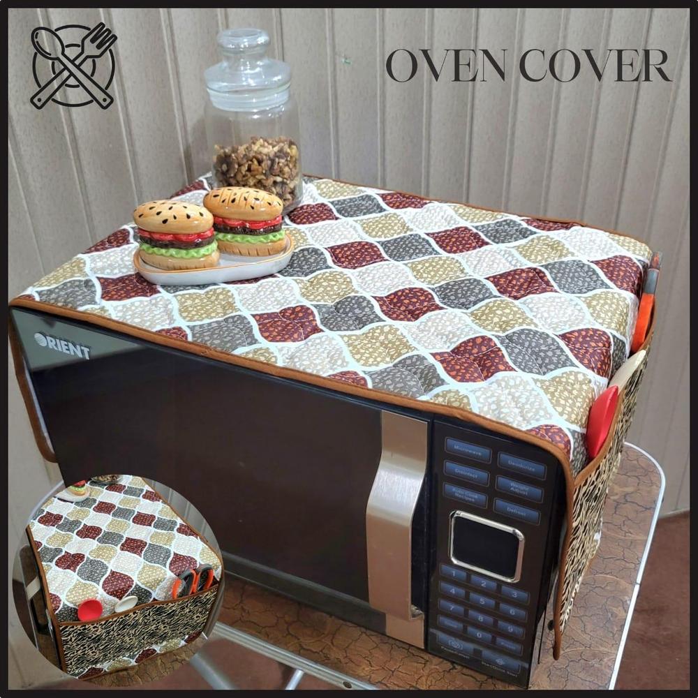 1 Pc Cotton Printed Quilt Microwave Oven Cover