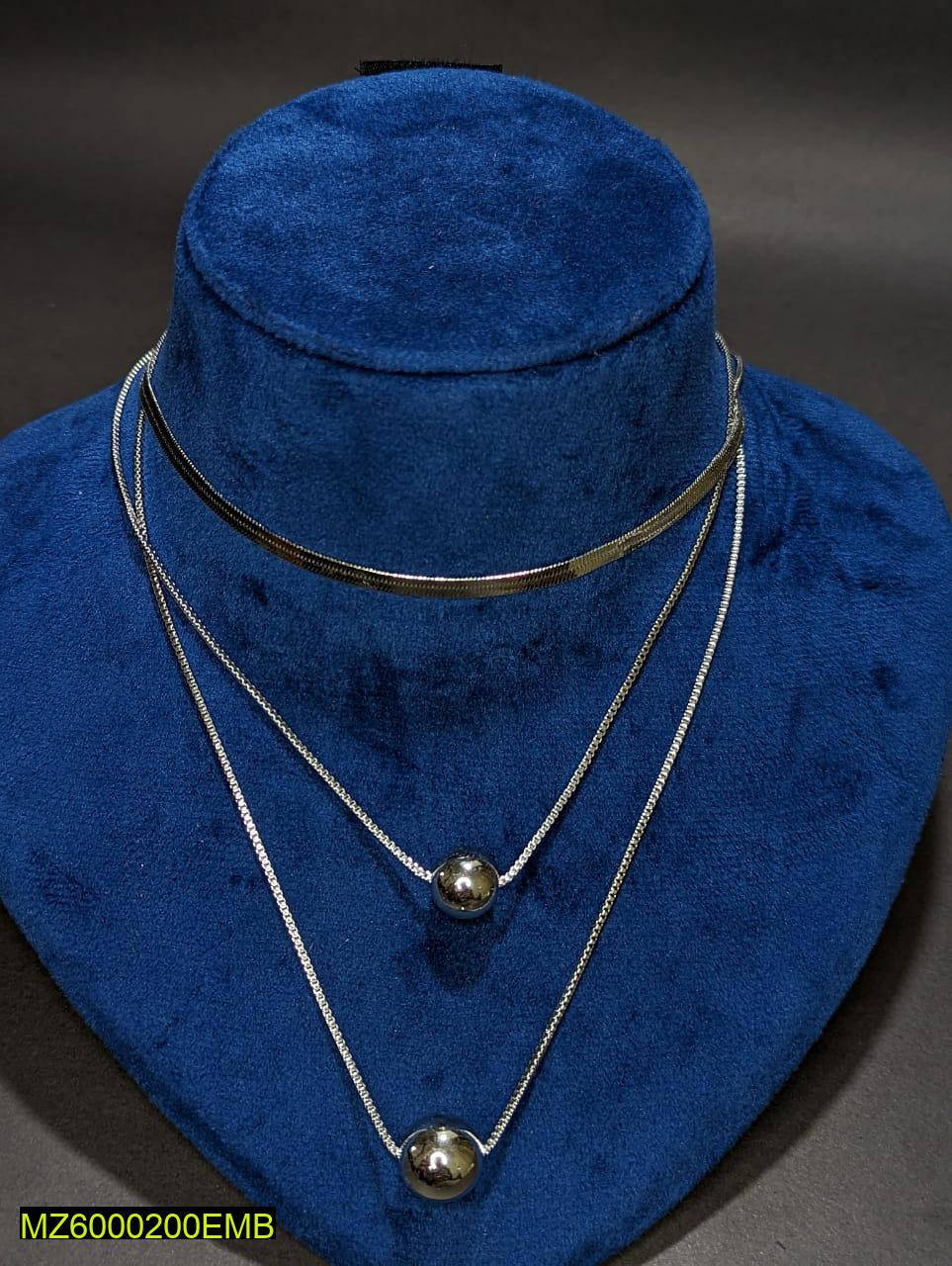 Three Layered Silver Necklace