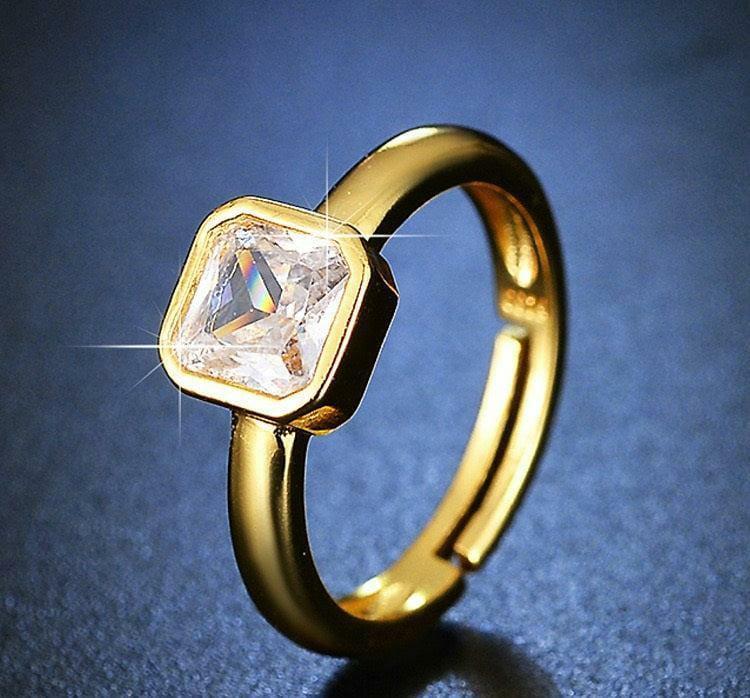 Square Stone Ring Adjustable