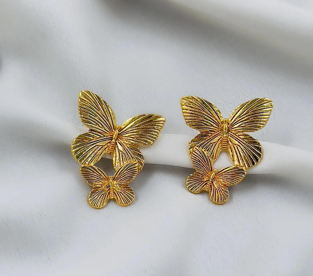 Butterfly Design Gold Plated Studs 