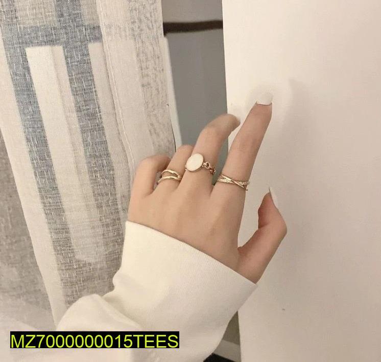 Beautful Plain Ring Set, Pack Of 3