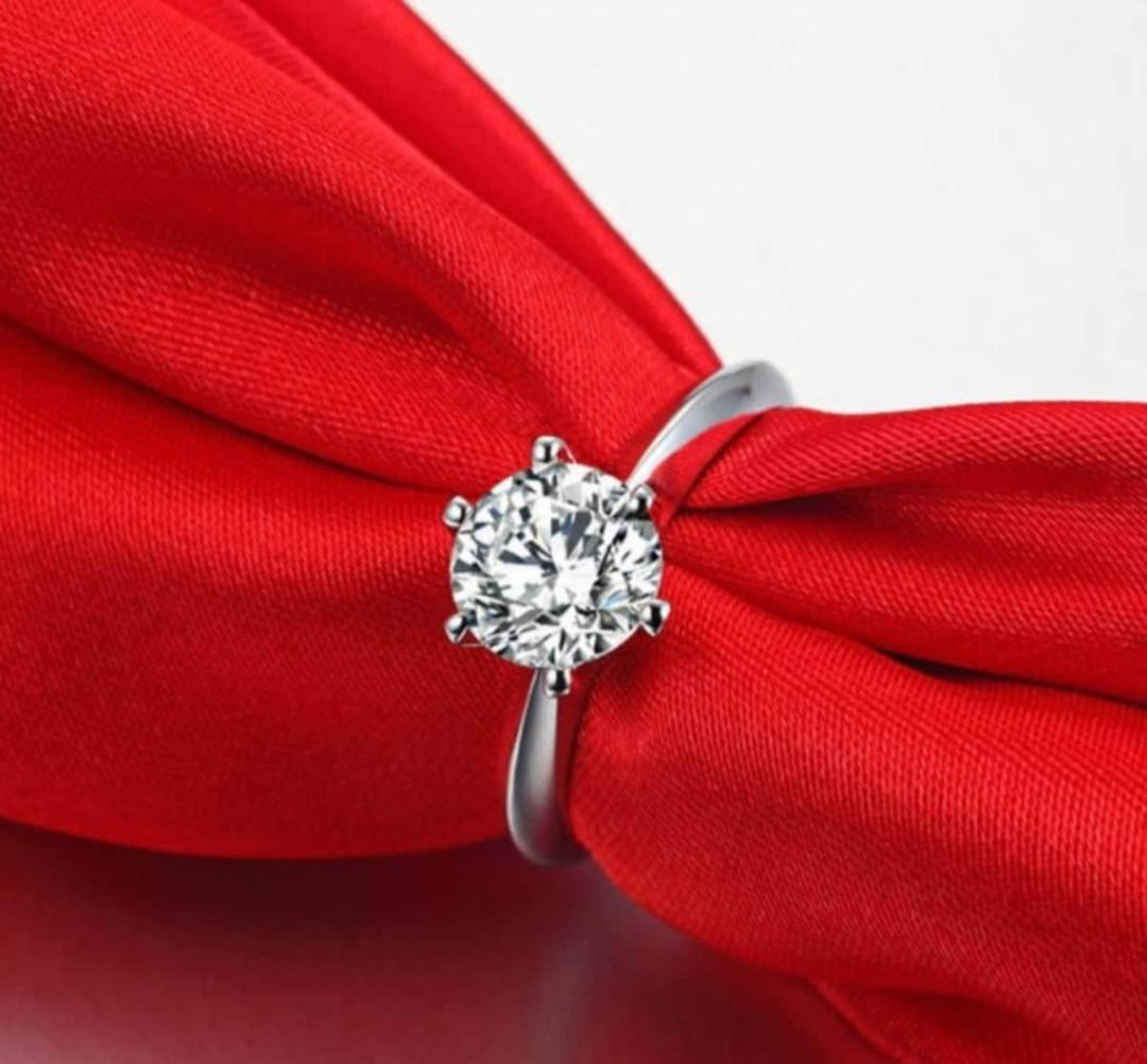 Silver Plated Zircon Adjustable Ring