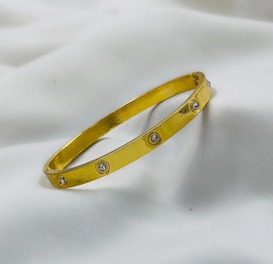 1 Pc Gold Plated Plain Bangle