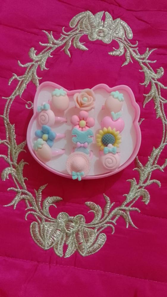 Kid's Flower Design Rings With Box