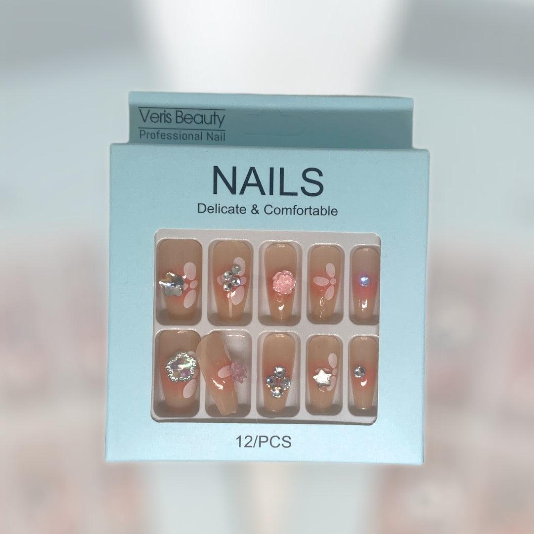 Multicolor Stick On Artificial Nails with Smooth and Even Coverage - 1 Pack
