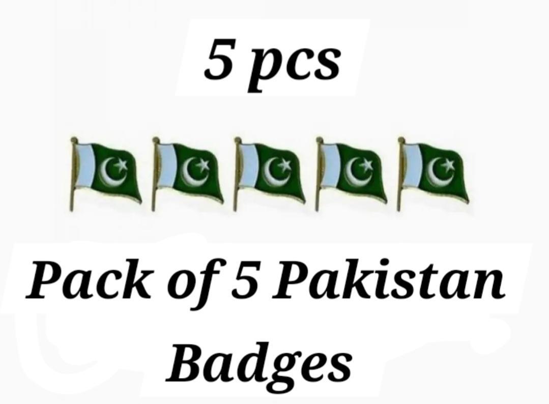 14th August Special Azaadi Bundle - 5 Pcs Flag Badges