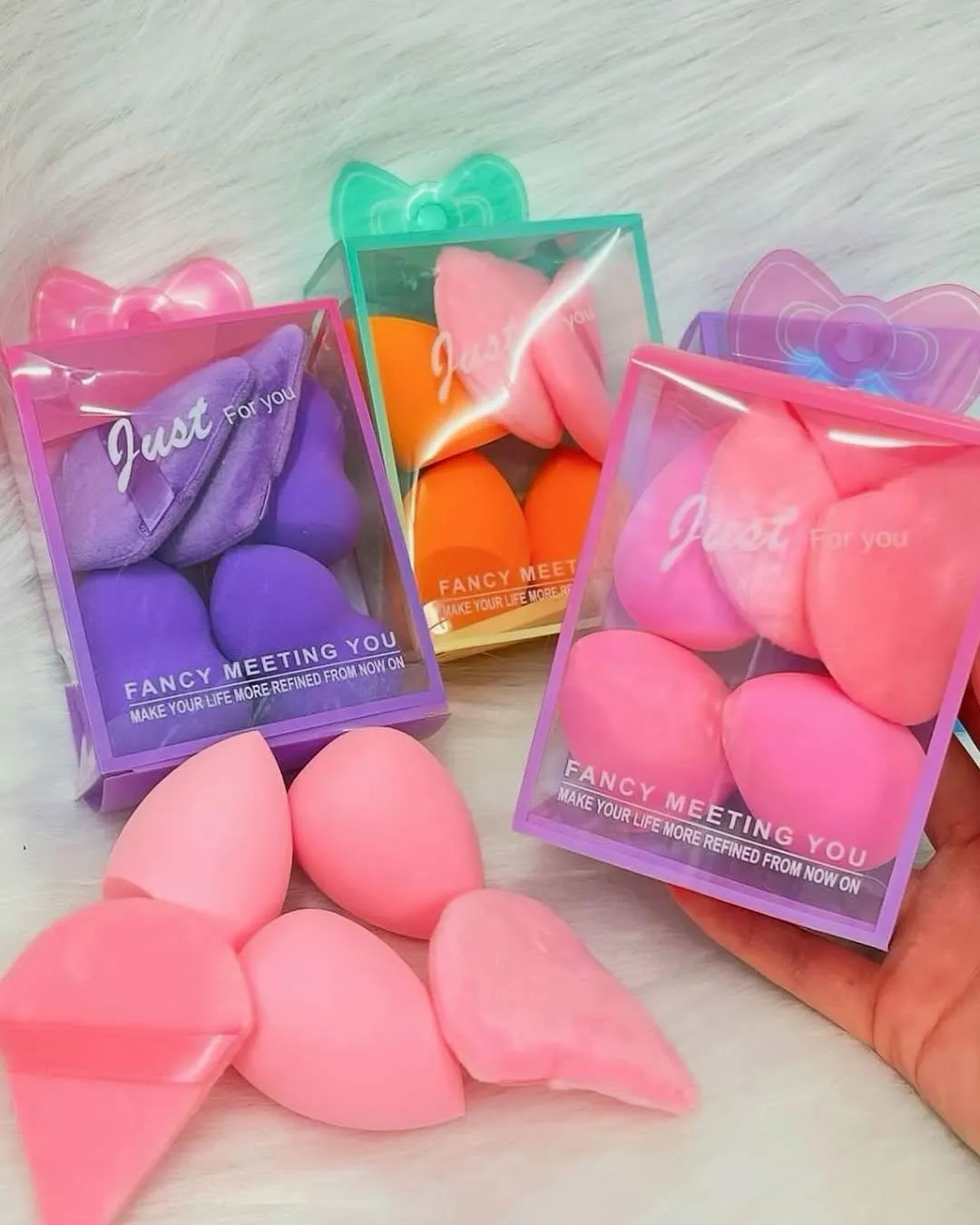 4 Pcs Beauty Blender Pack In Multicolors, For Makeup
